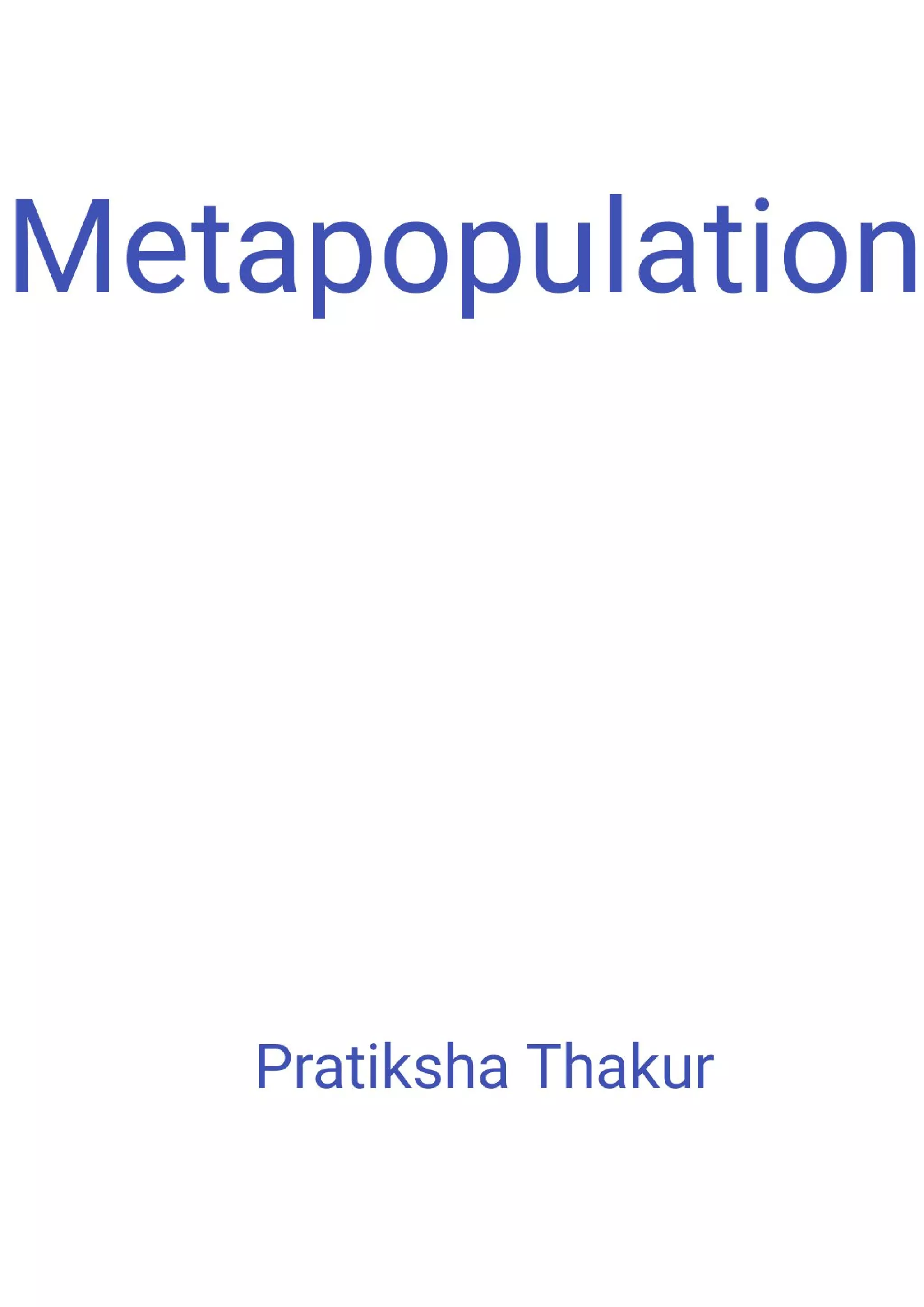 Metapopulation | PDF