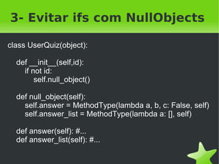 2- Estender frameworks

class ExtendedFindersMixin():
   def cached(self):
     #...
   def paged(self, page=None, size=None):
     #...

Manager.__bases__ += (ExtendedFindersMixin, )
QuerySet.__bases__ += (ExtendedFindersMixin, )

#Usando:
User.objects.filter(age__gte=18).paged(1,10).cached()


                             
 