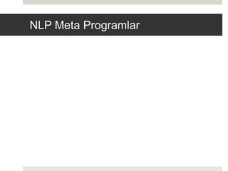 NLP Meta Programlar 