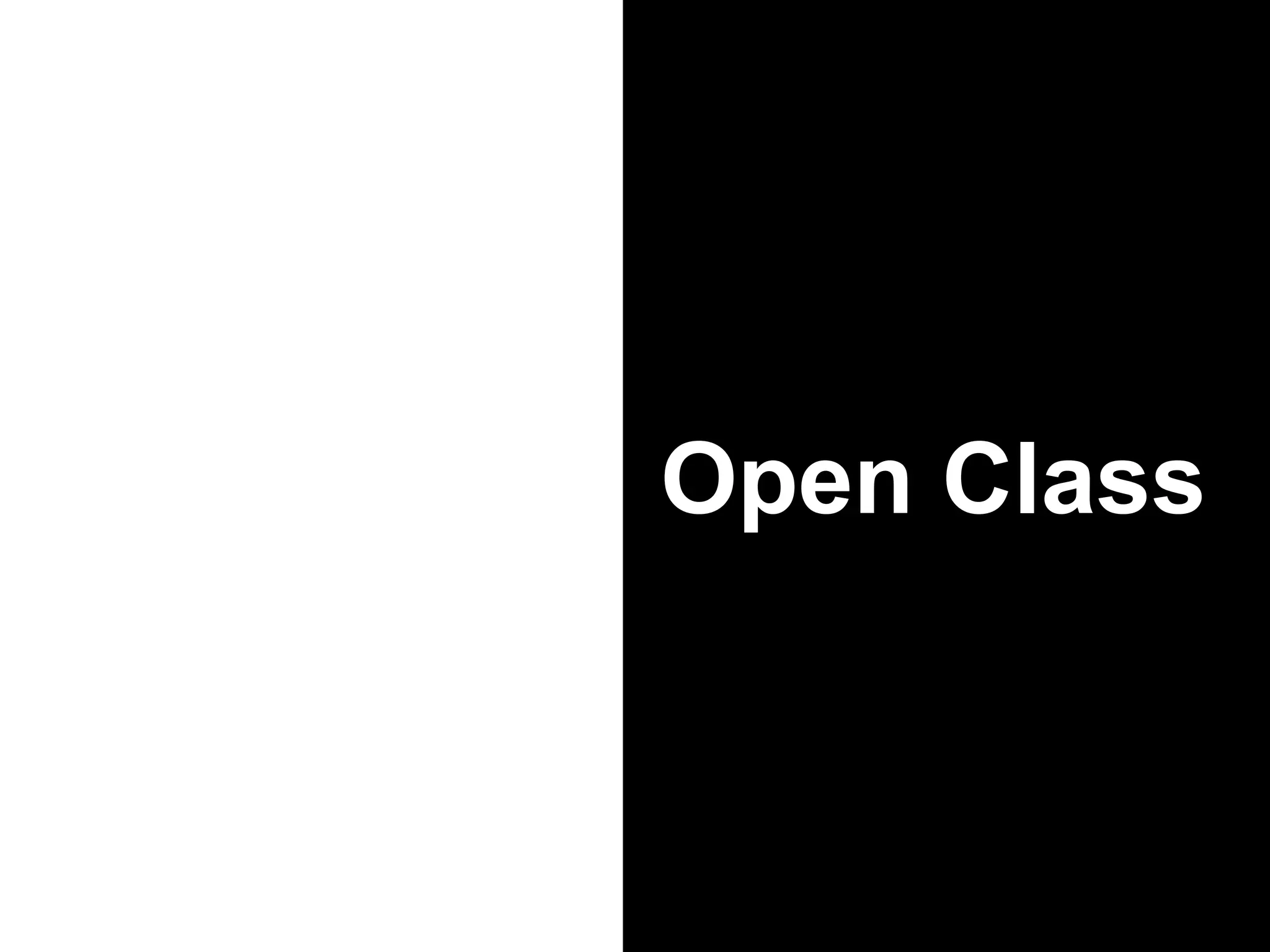 Open Class
 