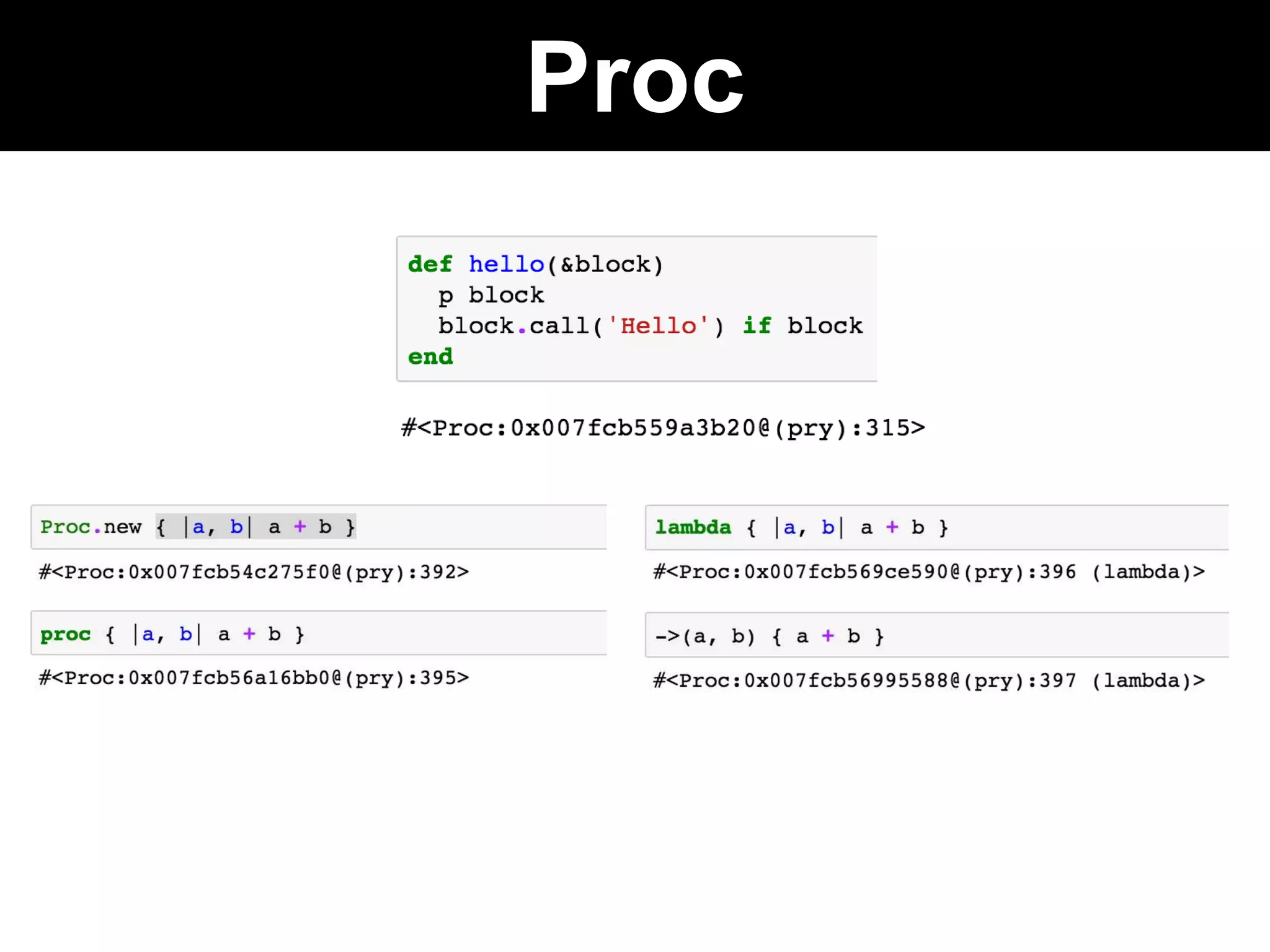 Proc
 
