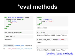 *eval methods
*eval vs *exec methods
 