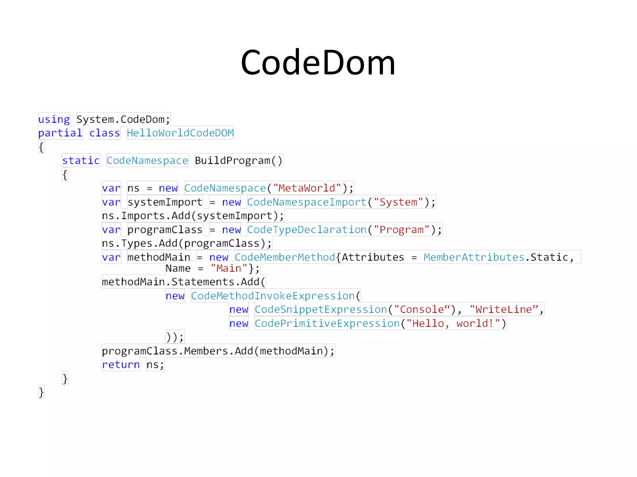 CodeDom
 