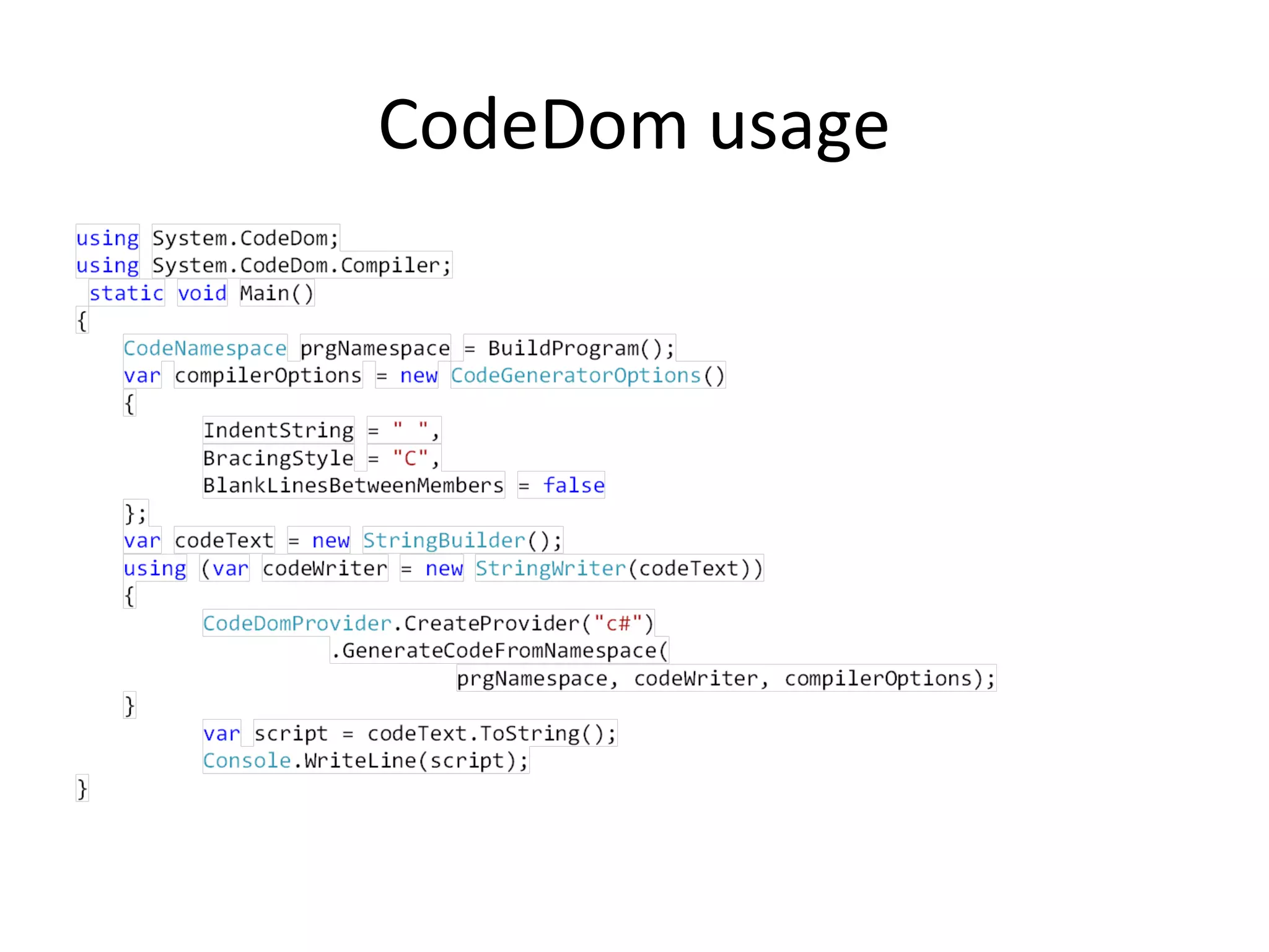 CodeDom usage
 
