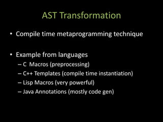 Metaprogramming Techniques In Groovy And Grails