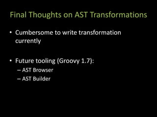 Metaprogramming Techniques In Groovy And Grails