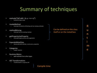 Metaprogramming Techniques In Groovy And Grails