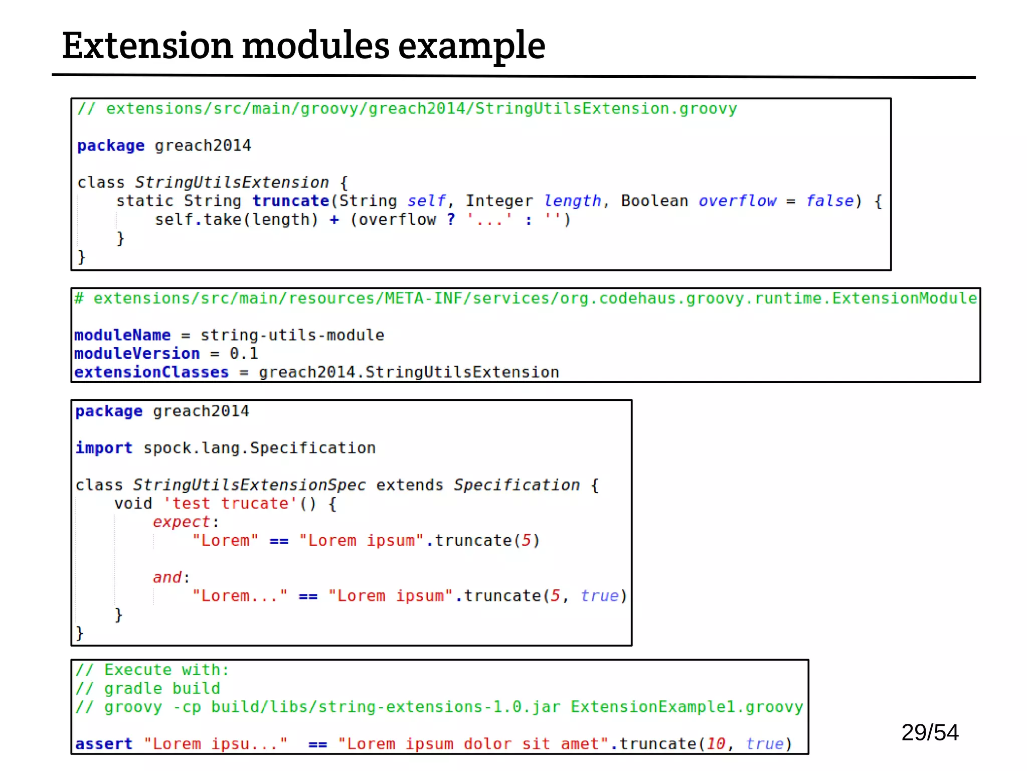 Extension modules example
29/54
 