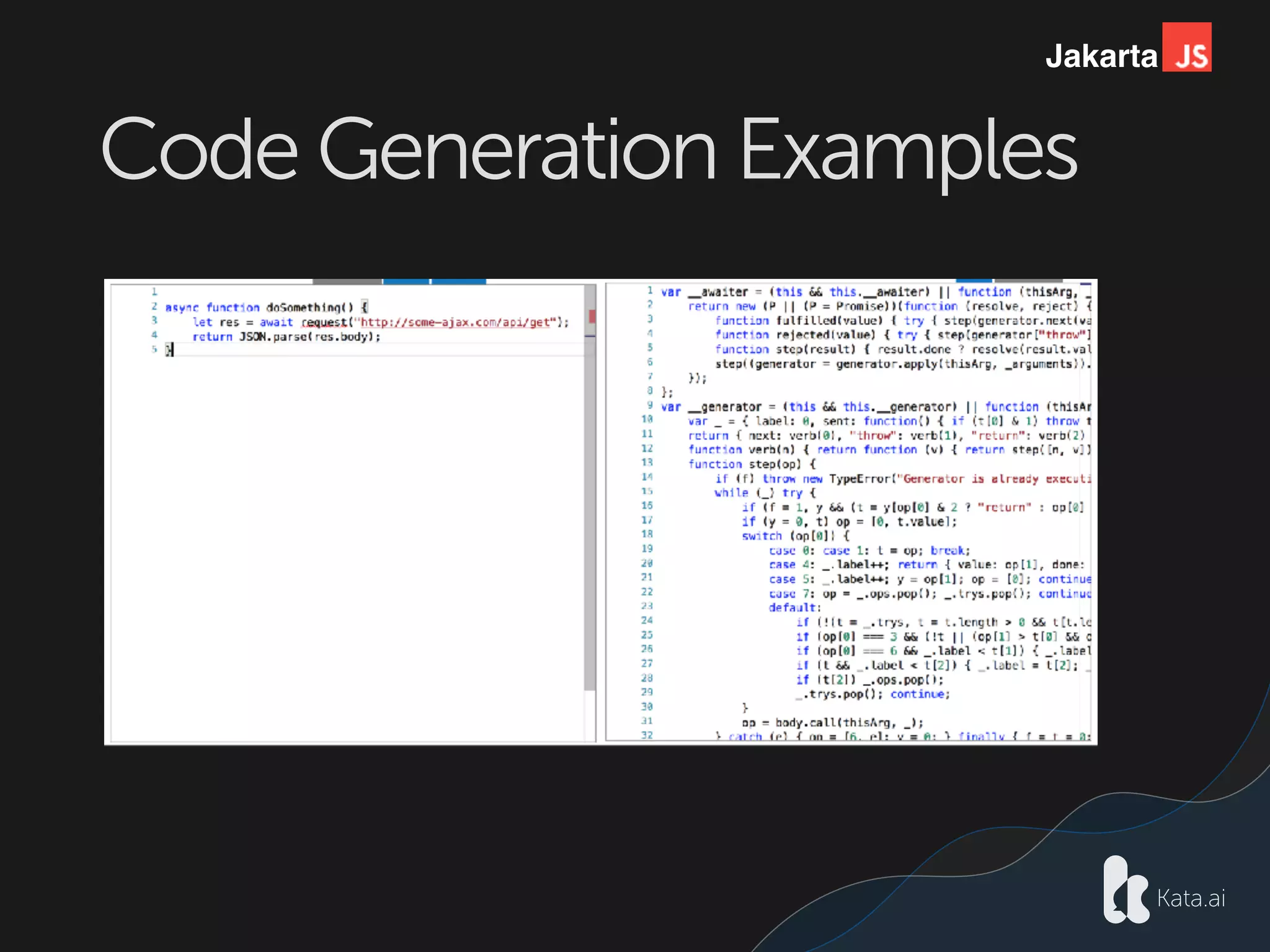Jakarta
Code Generation Examples
 