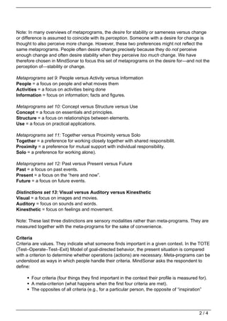 Metaprograms in MindSonar | PDF