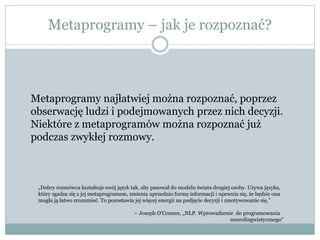Metaprogramy + language patterns | PPTX