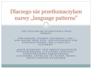 Metaprogramy + language patterns | PPT