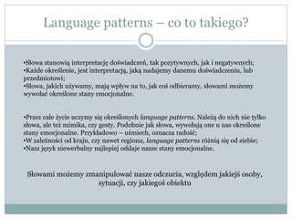 Metaprogramy + language patterns | PPT