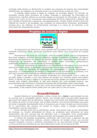 Metareciclagem    InclusãO Digital E Acessibilidade
