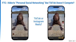 FTC: Video Is “Personal Social Networking” But TikTok Doesn’t Compete?
TikTok or
Instagram
Reels?
DDX1.38-1
 