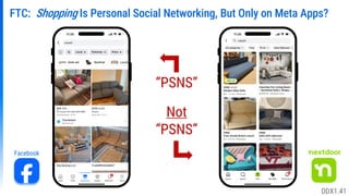 FTC: Shopping Is Personal Social Networking, But Only on Meta Apps?
Not
“PSNS”
“PSNS”
Facebook
DDX1.41
 