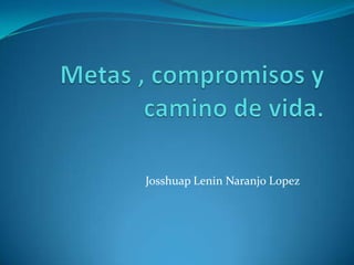 Metas , compromisos y camino de vida. JosshuapLenin Naranjo Lopez 