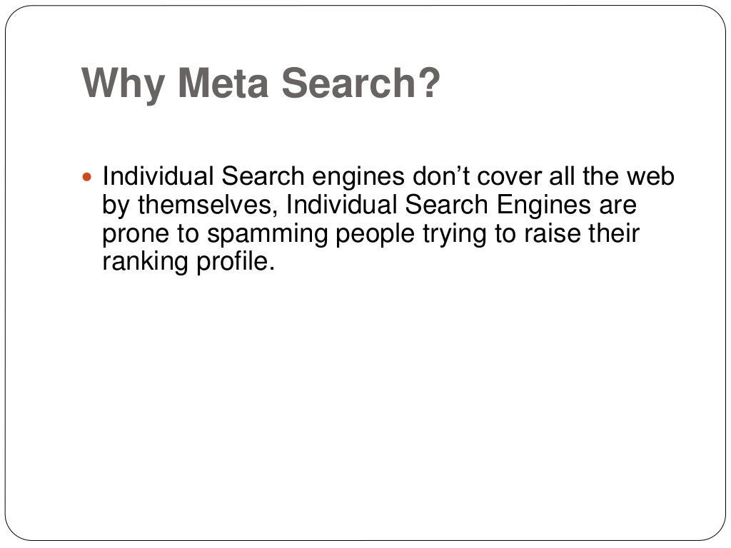 Meta search engine