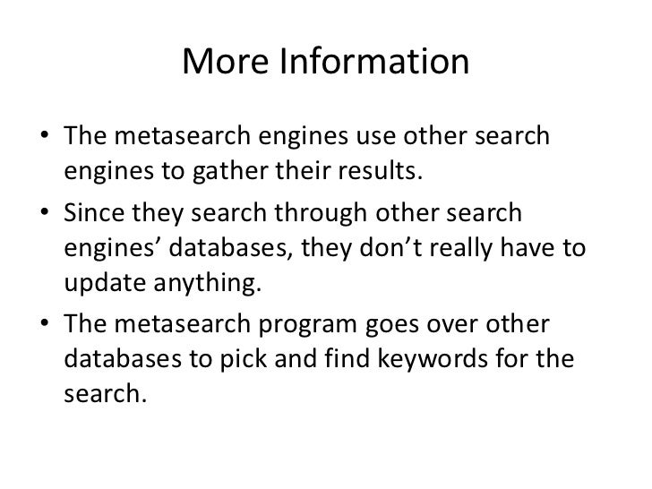 Metasearch engines