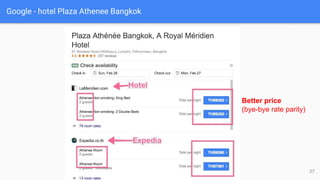 Google - hotel Plaza Athenee Bangkok
27
Better price
(bye-bye rate parity)
 