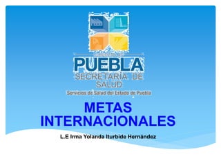 METAS
INTERNACIONALES
L.E Irma Yolanda Iturbide Hernández
 