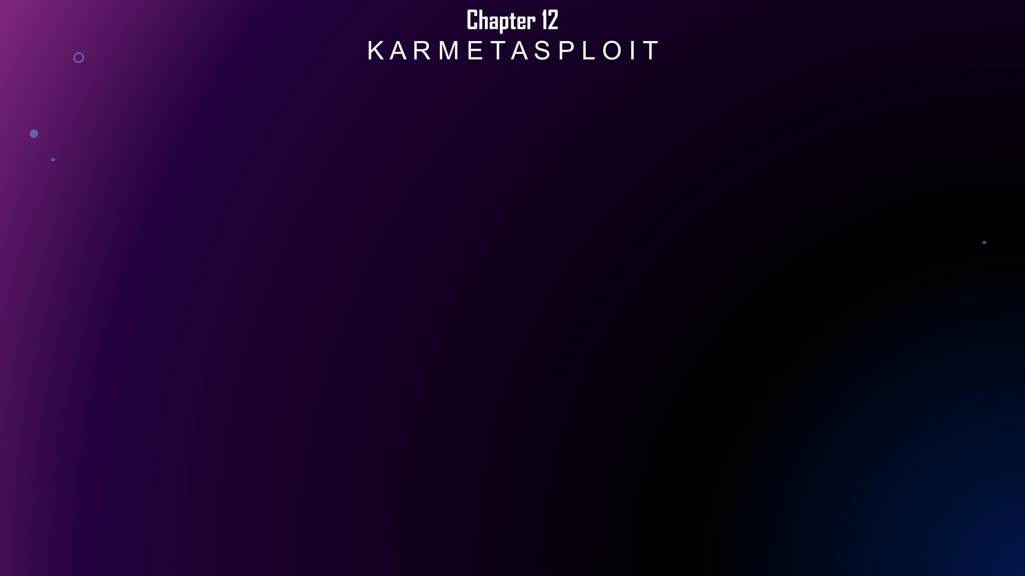 Chapter 12
K A R M E T A S P L O I T
 