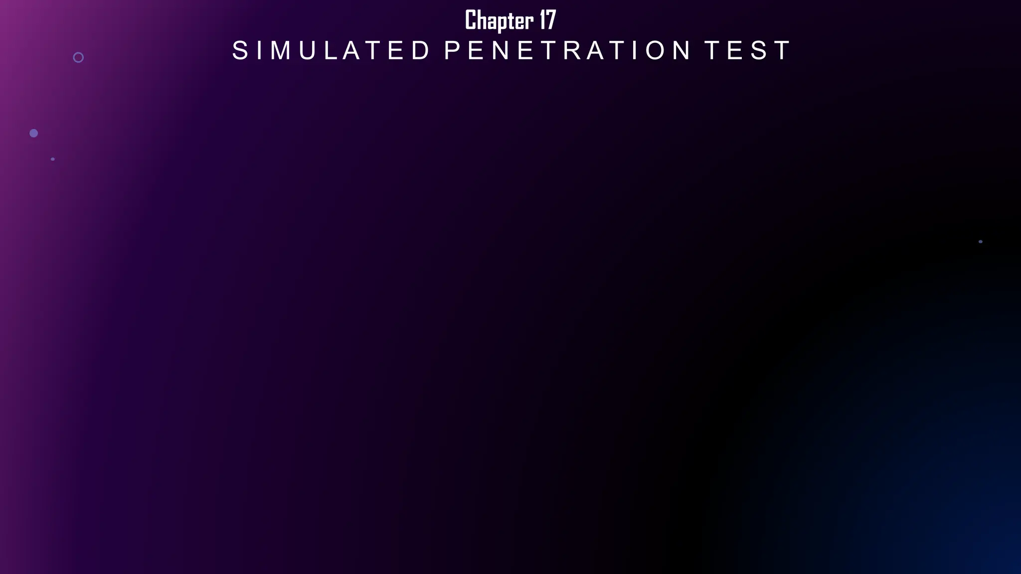 Chapter 17
S I M U L A T E D P E N E T R A T I O N T E S T
 