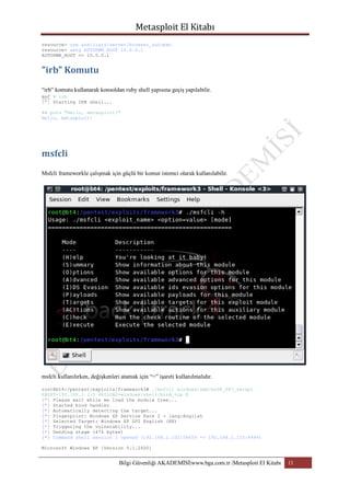 Metasploit El Kitabı | PDF