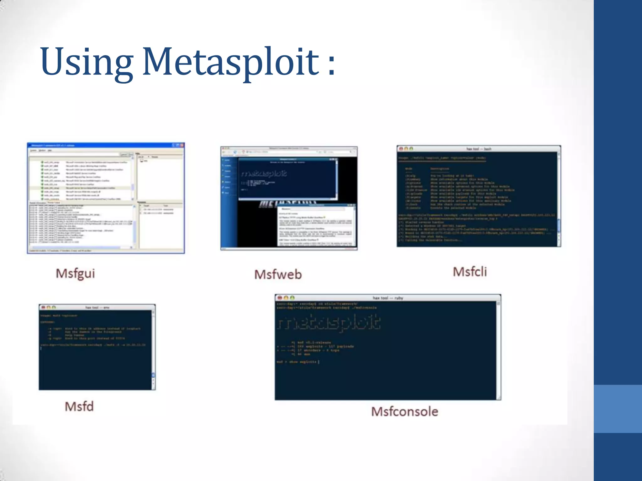 Using Metasploit :
 