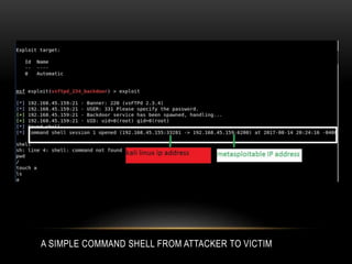 A SIMPLE COMMAND SHELL FROM ATTACKER TO VICTIM
 