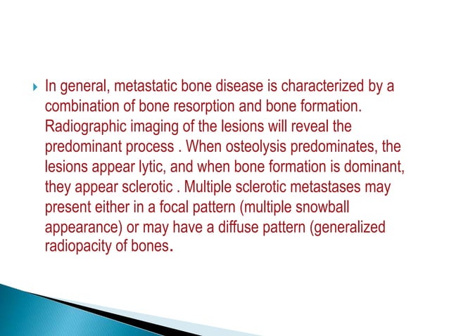 Metastatic bone disease | PPTX