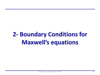 10PhD thesis - Gonano Carlo Andrea
2- Boundary Conditions for
Maxwell’s equations
 