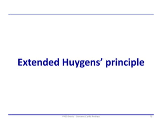 75PhD thesis - Gonano Carlo Andrea
Extended Huygens’ principle
 