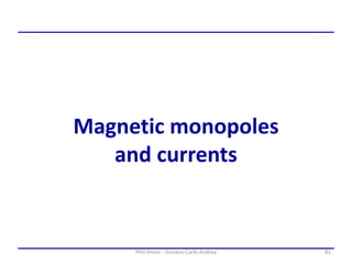 81PhD thesis - Gonano Carlo Andrea
Magnetic monopoles
and currents
 