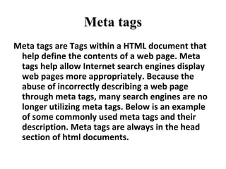 Meta tags ,[object Object]