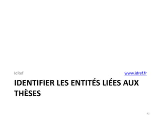 TEF et les FRBRFRBR : modélisation de l’information bibliographique par l’iFLA (1998)Clarification conceptuelleA chaque niveau ses métadonnéesŒuvreExpression			(= Version selon TEF)Manifestation		(= Edition selon TEF)Exemplaire			(Pas dans TEF)32