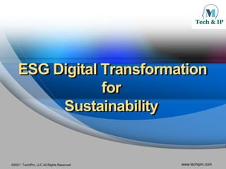 ©2021 TechIPm, LLC All Rights Reserved www.techipm.com
ESG Digital Transformation
for
Sustainability
 
