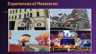 Experiences of Metaverse:
15
 