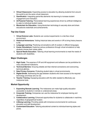 Metaverse in Education Market: A New Era of Education | PDF
