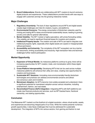 Metaverse NFT Market: The Power of Blockchain in Virtual Worlds | PDF