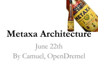 Metaxa Architecture
       June 22th
 By Camuel, OpenDremel
 