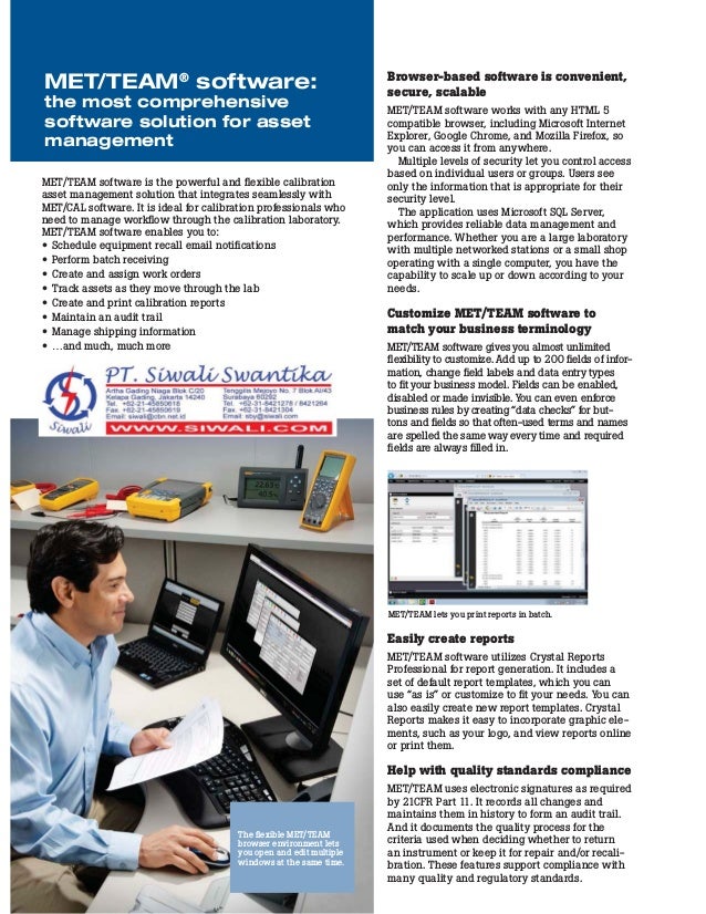 Fluke Calibration MET/CAL Calibration Management Software