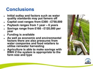 Farm With Rwh On-farm rainwater harvesting systems - Phil Metcalfe (ADAS) | PDF