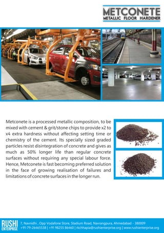 Construction Chemicals Company, Metallic floor hardener
