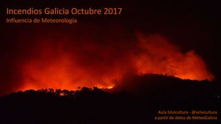 Incendios Galicia Octubre 2017
Influencia de Meteorología
Aula Silvicultura - @selvicultura
a partir de datos de MeteoGalicia
 