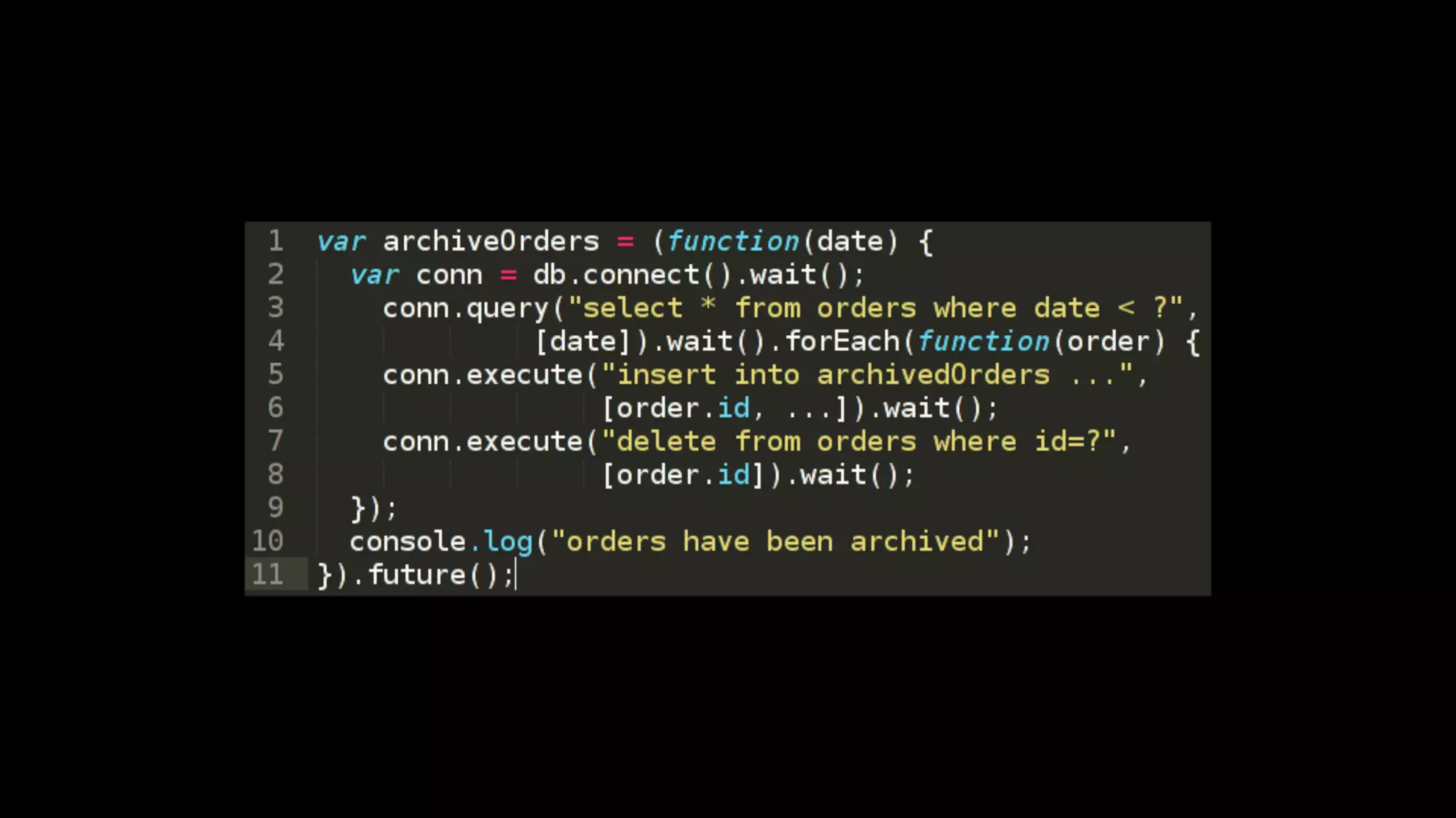 var fs = require('fs');
fs.readFile( __dirname + '/test.txt', function (err, data)
{
if (err) {
throw err;
}
});
console.log(data.toString());

 