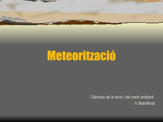 Meteorització Ciències de la terra i del medi ambient  1r Batxillerat 