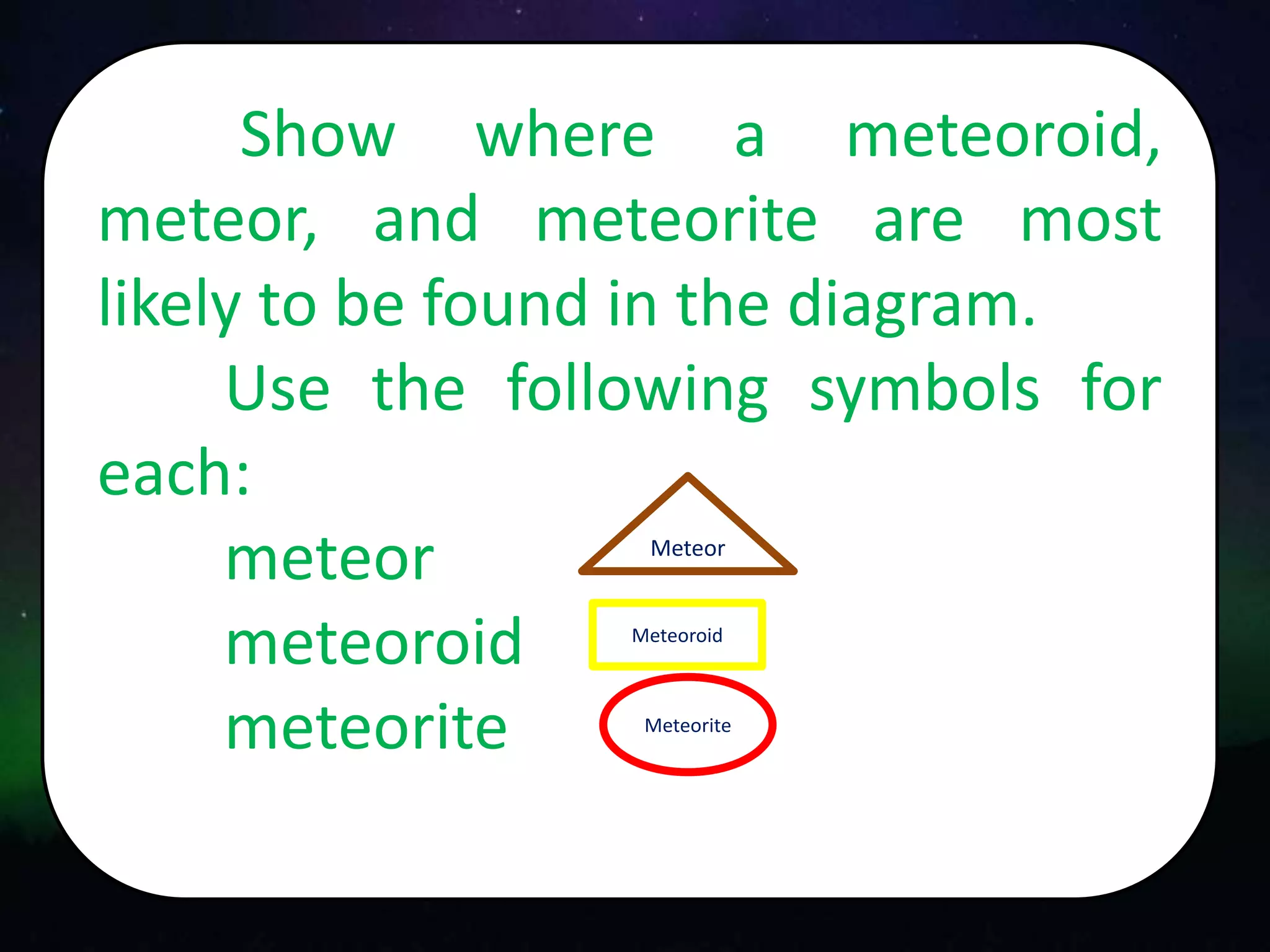 Meteor, meteoroid and meteorites | PPTX