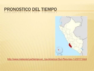 PRONOSTICO DEL TIEMPO




 http://www.meteored.pe/tiempo-en_Ica-America+Sur-Peru-Ica--1-23117.html
 
