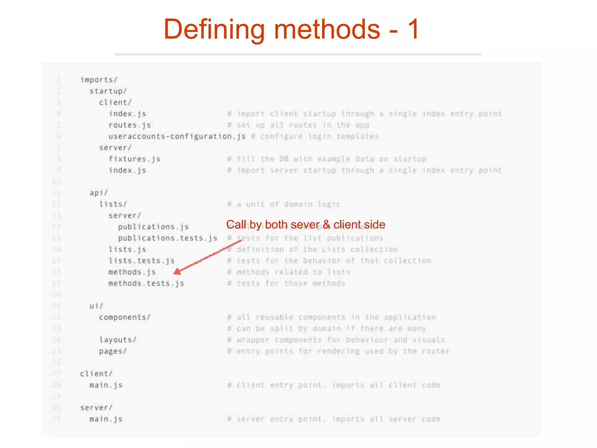 Defining methods - 1
Call by both sever & client side
 